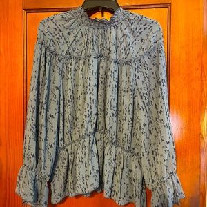 Versona Ruffled Mock Neck Blouse